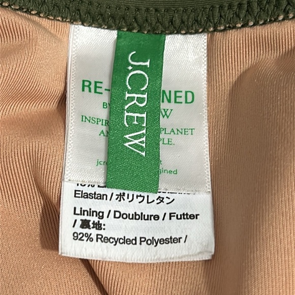 J. Crew Ruched V-neck One Piece Swimsuit in Army/Olive Green BC116 - Size 20 - Picture 12 of 14